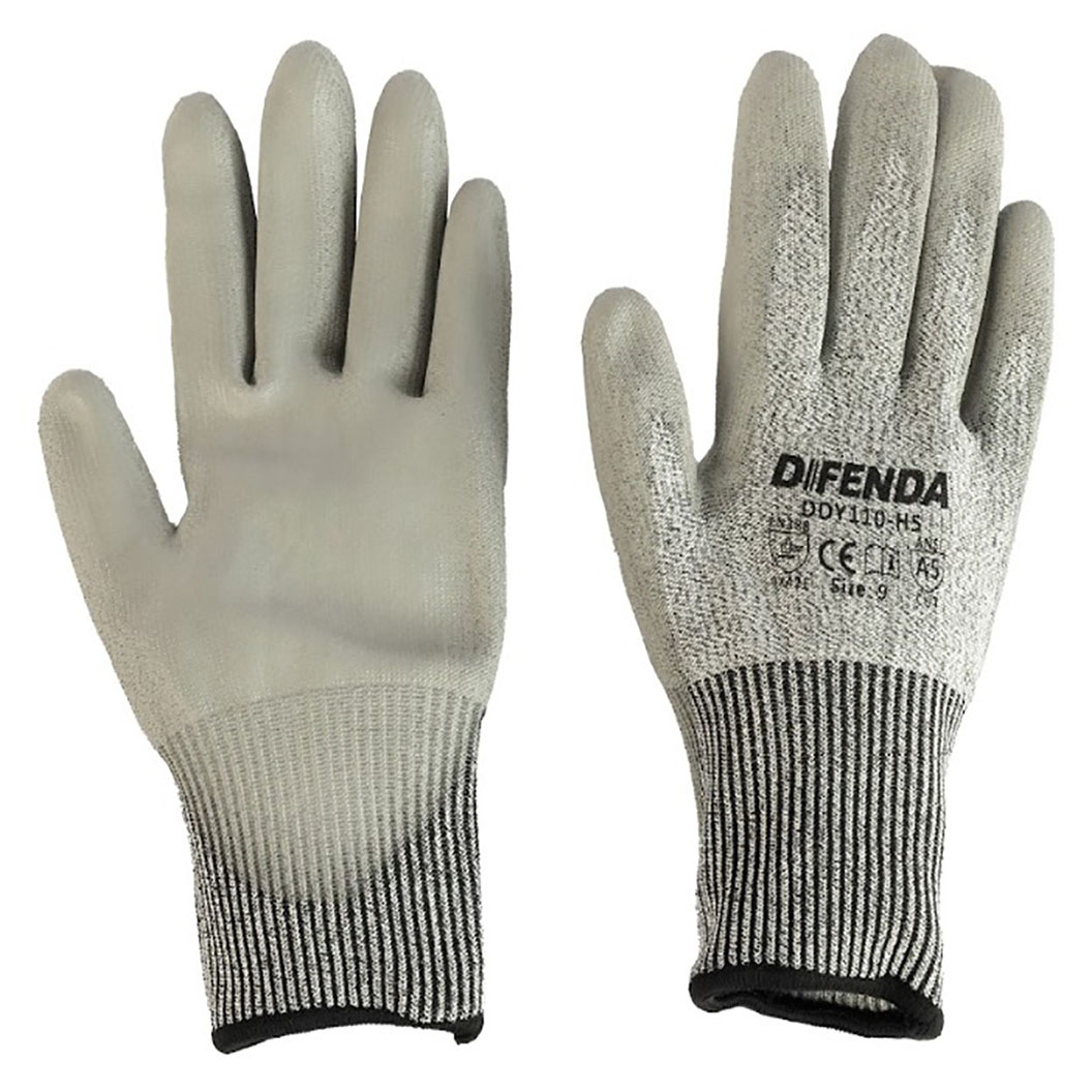 111920 GUANTE ANTICORTE GRIS PU A5 DDY-110-H5 DIFENDA® - Imagen 1