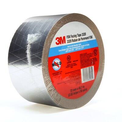 Nashua FSK - Cinta adhesiva de enmascarar aislante de papel madera con  soportes de lámina fina, 50 yardas de largo por 72 milímetros de ancho. De