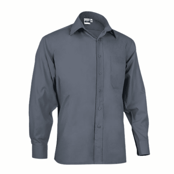 Camisa de trabajo manga larga y corte clásico, gris cemento