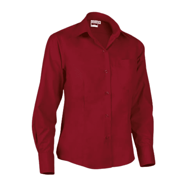 Camisa de trabajo para mujer rojo loto