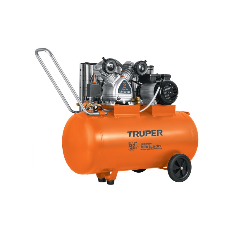 Compresor de Aire Industrial 120 L Banda Horizontal