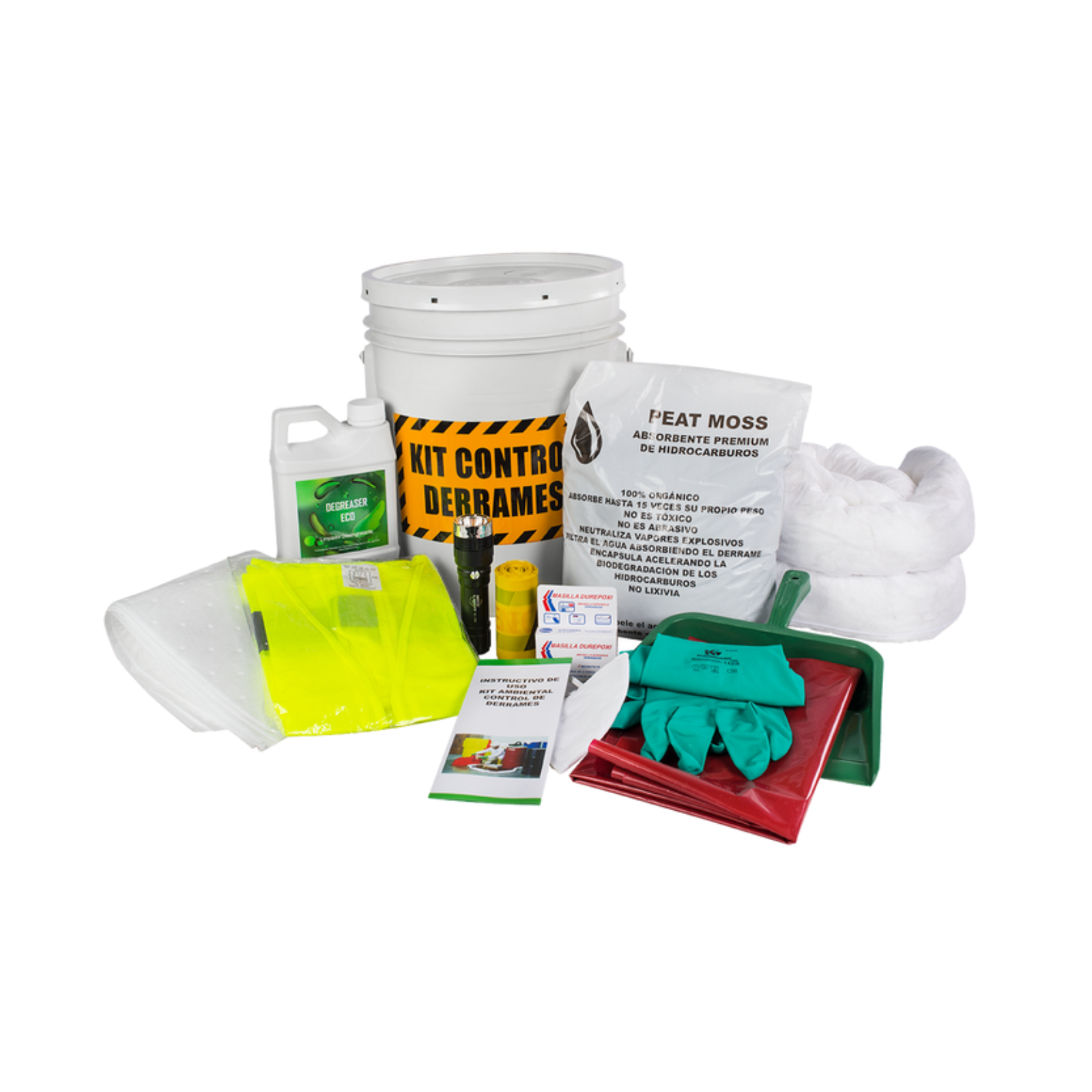 Kit Antiderrames 5 Galones para Hidrocarburos Kit Antiderrames Hidrocarburos 5 galones