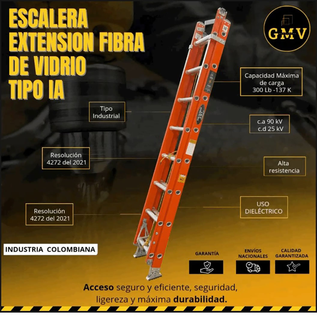 escalerafibra ESCALERA EXTENSION FIBRA DE VIDRIO TIPO IA - Imagen 1