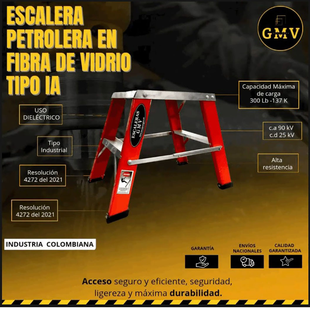 escalerapetrolera ESCALERA PETROLERA EN FIBRA DE VIDRIO TIPO IA - Imagen 1